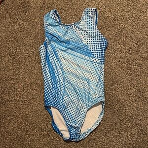GK Blue and White Kids Leotard